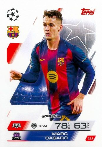 Cromo Marc Casadó - UEFA Champions League & Europa League 2025-2026. Match Attax
 n. 111 - Topps