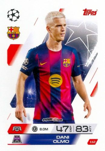 Figurina Dani Olmo - UEFA Champions League & Europa League 2025-2026. Match Attax
 n. 112 - Topps