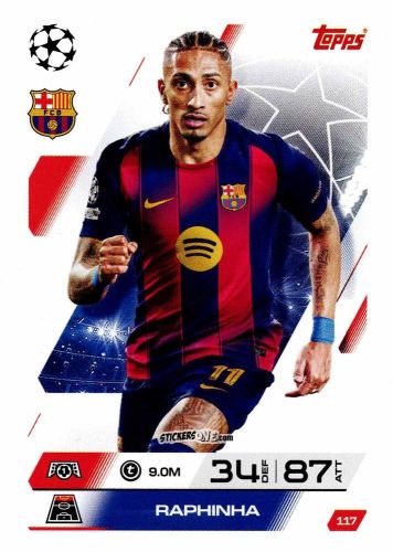 Cromo Raphinha - UEFA Champions League & Europa League 2025-2026. Match Attax
 n. 117 - Topps