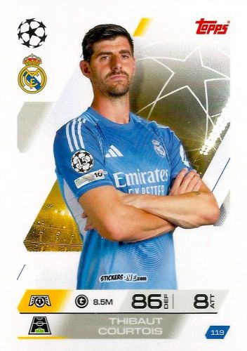 Figurina Thibaut Courtois - UEFA Champions League & Europa League 2025-2026. Match Attax
 n. 119 - Topps