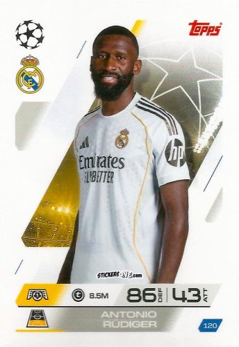 Figurina Antonio Rüdiger - UEFA Champions League & Europa League 2025-2026. Match Attax
 n. 120 - Topps
