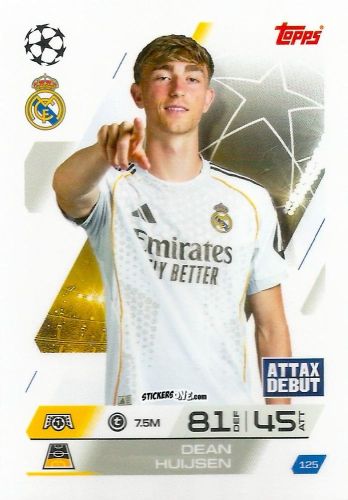 Figurina Dean Huijsen - UEFA Champions League & Europa League 2025-2026. Match Attax
 n. 125 - Topps
