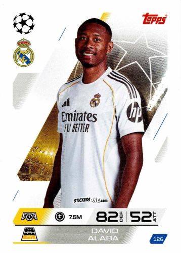 Cromo David Alaba - UEFA Champions League & Europa League 2025-2026. Match Attax
 n. 126 - Topps