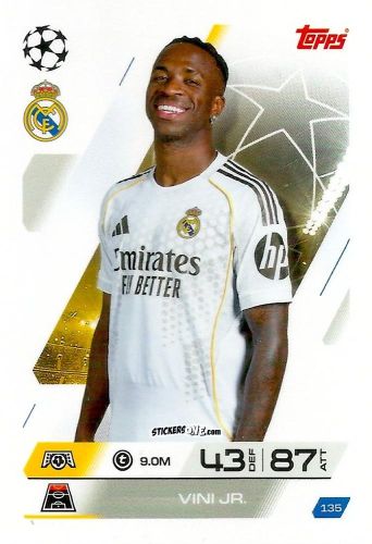 Cromo Vini Jr. - UEFA Champions League & Europa League 2025-2026. Match Attax
 n. 135 - Topps