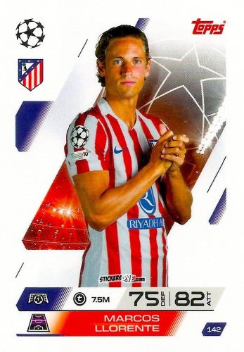 Cromo Marcos Llorente - UEFA Champions League & Europa League 2025-2026. Match Attax
 n. 142 - Topps