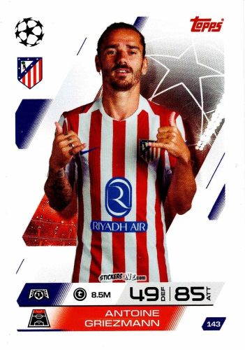 Cromo Antoine Griezmann - UEFA Champions League & Europa League 2025-2026. Match Attax
 n. 143 - Topps