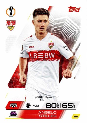 Cromo Angelo Stiller - UEFA Champions League & Europa League 2025-2026. Match Attax
 n. 151 - Topps