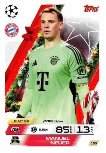 Figurina Manuel Neuer - UEFA Champions League & Europa League 2025-2026. Match Attax
 n. 155 - Topps