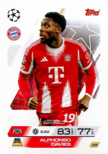 Figurina Alphonso Davies - UEFA Champions League & Europa League 2025-2026. Match Attax
 n. 158 - Topps