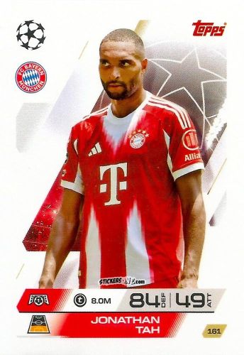 Figurina Jonathan Tah - UEFA Champions League & Europa League 2025-2026. Match Attax
 n. 161 - Topps