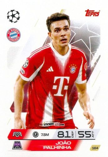 Figurina João Palhinha - UEFA Champions League & Europa League 2025-2026. Match Attax
 n. 164 - Topps