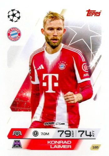 Cromo Konrad Laimer - UEFA Champions League & Europa League 2025-2026. Match Attax
 n. 165 - Topps