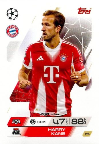 Sticker Harry Kane - UEFA Champions League & Europa League 2025-2026. Match Attax
 n. 171 - Topps