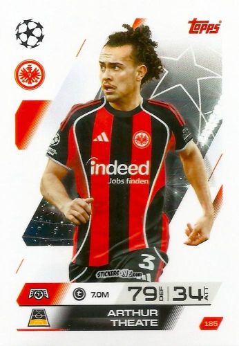 Figurina Arthur Theate - UEFA Champions League & Europa League 2025-2026. Match Attax
 n. 185 - Topps