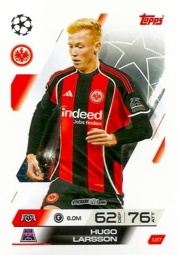 Cromo Hugo Larsson - UEFA Champions League & Europa League 2025-2026. Match Attax
 n. 187 - Topps