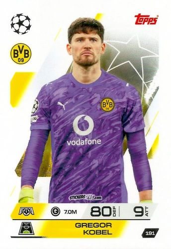 Cromo Gregor Kobel - UEFA Champions League & Europa League 2025-2026. Match Attax
 n. 191 - Topps
