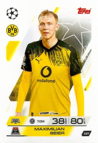 Figurina Maximilian Beier - UEFA Champions League & Europa League 2025-2026. Match Attax
 n. 197 - Topps