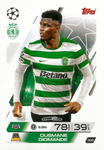Figurina Ousmane Diomande - UEFA Champions League & Europa League 2025-2026. Match Attax
 n. 200 - Topps