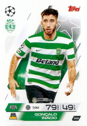 Figurina Gonçalo Inácio - UEFA Champions League & Europa League 2025-2026. Match Attax
 n. 202 - Topps