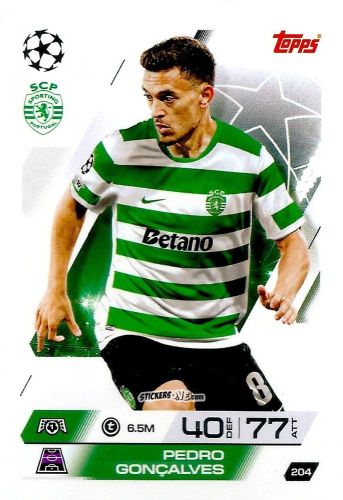 Figurina Pedro Gonçalves - UEFA Champions League & Europa League 2025-2026. Match Attax
 n. 204 - Topps