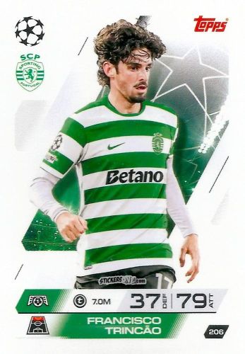 Figurina Francisco Trincão - UEFA Champions League & Europa League 2025-2026. Match Attax
 n. 206 - Topps