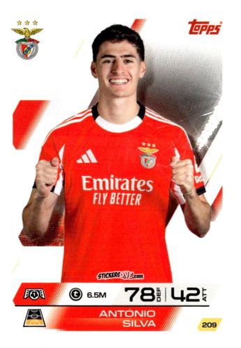 Figurina Antonio Silva - UEFA Champions League & Europa League 2025-2026. Match Attax
 n. 209 - Topps