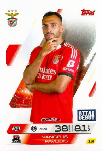Cromo Vangelis Pavlidis - UEFA Champions League & Europa League 2025-2026. Match Attax
 n. 216 - Topps
