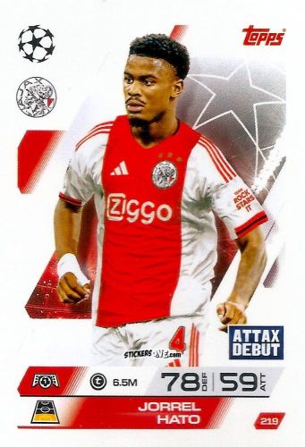 Figurina Jorrel Hato - UEFA Champions League & Europa League 2025-2026. Match Attax
 n. 219 - Topps
