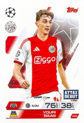 Cromo Youri Baas - UEFA Champions League & Europa League 2025-2026. Match Attax
 n. 220 - Topps