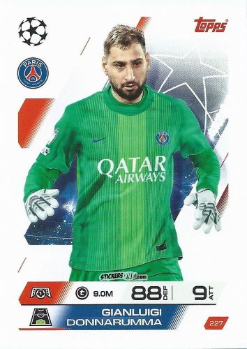 Cromo Gianluigi Donnarumma - UEFA Champions League & Europa League 2025-2026. Match Attax
 n. 227 - Topps