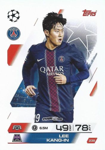 Figurina Lee Kang-In - UEFA Champions League & Europa League 2025-2026. Match Attax
 n. 238 - Topps