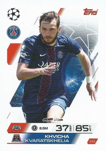 Sticker Khvicha Kvaratskhelia - UEFA Champions League & Europa League 2025-2026. Match Attax
 n. 241 - Topps