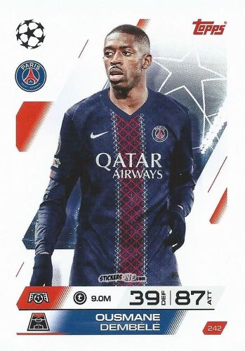 Sticker Ousmane Dembélé - UEFA Champions League & Europa League 2025-2026. Match Attax
 n. 242 - Topps
