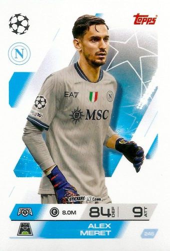 Cromo Alex Meret - UEFA Champions League & Europa League 2025-2026. Match Attax
 n. 245 - Topps
