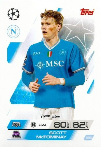 Cromo Scott McTominay - UEFA Champions League & Europa League 2025-2026. Match Attax
 n. 250 - Topps