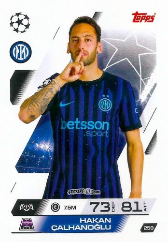 Cromo Hakan Çalhanoğlu - UEFA Champions League & Europa League 2025-2026. Match Attax
 n. 259 - Topps