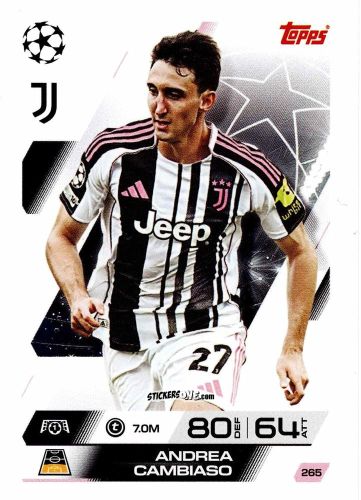 Figurina Andrea Cambiaso - UEFA Champions League & Europa League 2025-2026. Match Attax
 n. 265 - Topps