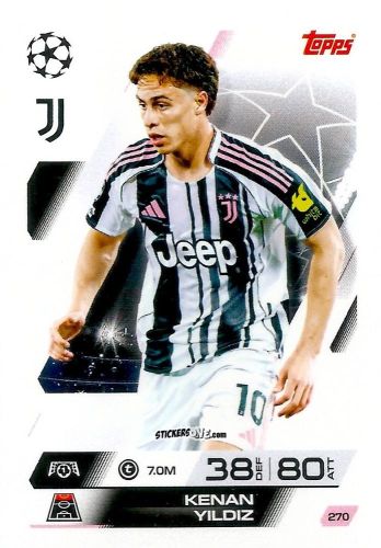 Cromo Kenan Yildiz - UEFA Champions League & Europa League 2025-2026. Match Attax
 n. 270 - Topps