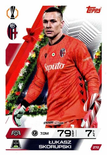 Cromo Łukasz Skorupski - UEFA Champions League & Europa League 2025-2026. Match Attax
 n. 272 - Topps