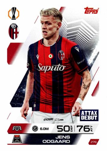 Figurina Jens Odgaard - UEFA Champions League & Europa League 2025-2026. Match Attax
 n. 276 - Topps