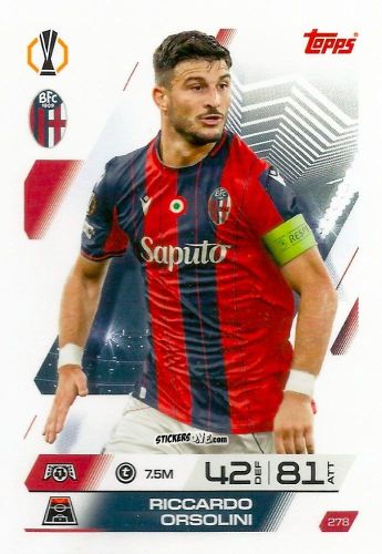 Sticker Riccardo Orsolini - UEFA Champions League & Europa League 2025-2026. Match Attax
 n. 278 - Topps