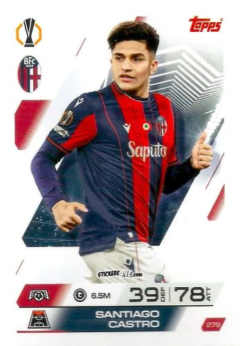 Figurina Santiago Castro - UEFA Champions League & Europa League 2025-2026. Match Attax
 n. 279 - Topps