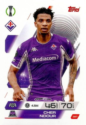 Cromo Cher Ndour - UEFA Champions League & Europa League 2025-2026. Match Attax
 n. 287 - Topps