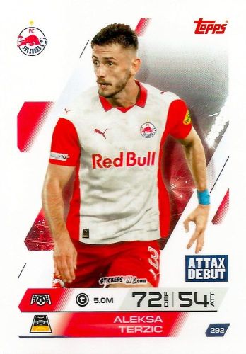 Figurina Aleksa Terzic - UEFA Champions League & Europa League 2025-2026. Match Attax
 n. 292 - Topps