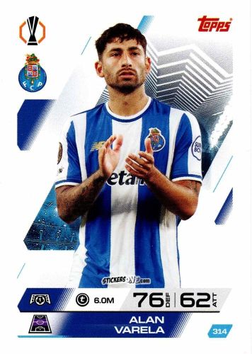 Figurina Alan Varela - UEFA Champions League & Europa League 2025-2026. Match Attax
 n. 314 - Topps