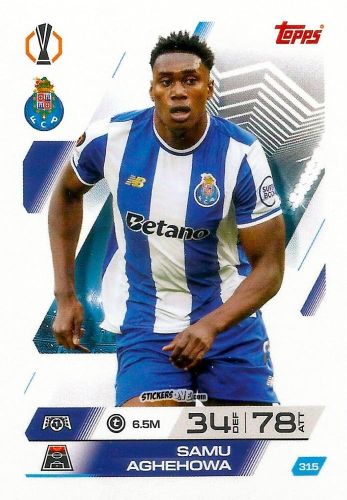 Figurina Samu Aghehowa - UEFA Champions League & Europa League 2025-2026. Match Attax
 n. 315 - Topps