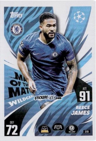 Sticker Reece James - UEFA Champions League & Europa League 2025-2026. Match Attax
 n. 319 - Topps