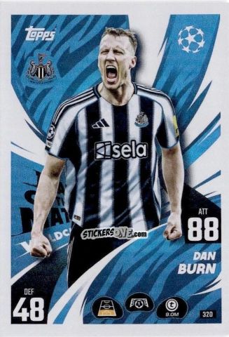 Cromo Dan Burn - UEFA Champions League & Europa League 2025-2026. Match Attax
 n. 320 - Topps