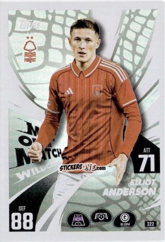 Cromo Elliot Anderson - UEFA Champions League & Europa League 2025-2026. Match Attax
 n. 322 - Topps