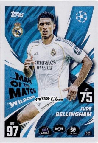 Figurina Jude Bellingham - UEFA Champions League & Europa League 2025-2026. Match Attax
 n. 325 - Topps